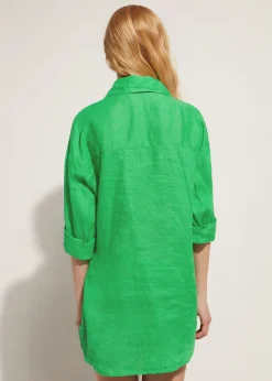 Beachwear^Calzedonia Linen Shirt 615C - Shiny Green