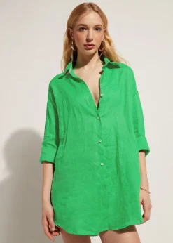 Beachwear^Calzedonia Linen Shirt 615C - Shiny Green
