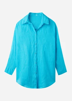Beachwear^Calzedonia Linen Shirt 616C - Turquoise Green