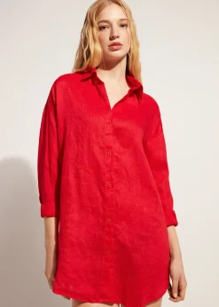 Beachwear^Calzedonia Linen Shirt 645C - Summer Red
