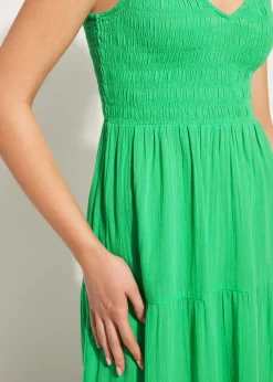 Beachwear^Calzedonia Long Dress With Flounced Skirt 615C - Shiny Green