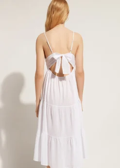 Beachwear^Calzedonia Macrame Lace Midi Dress With Flounced Skirt 01 - White