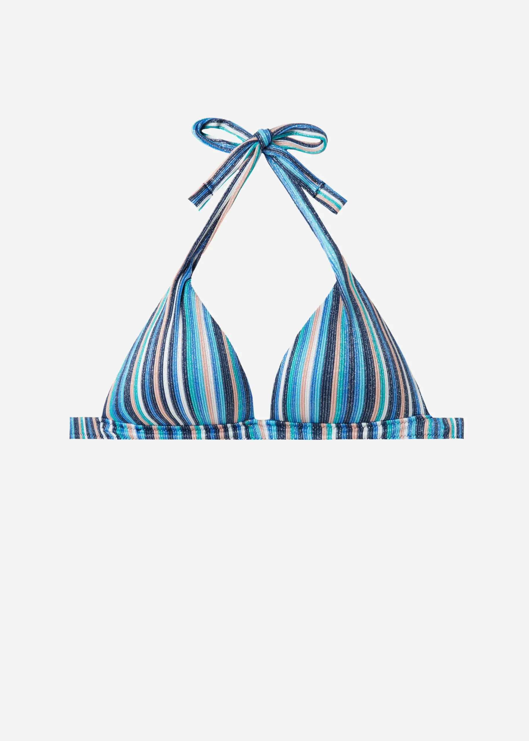 Bikini^Calzedonia Marbella Graduated Padded Triangle Bikini Top 691C - Multicoloured Rib