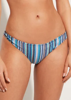 Bikini^Calzedonia Marbella Lame Brazilian Bikini Bottoms 691C - Multicoloured Rib