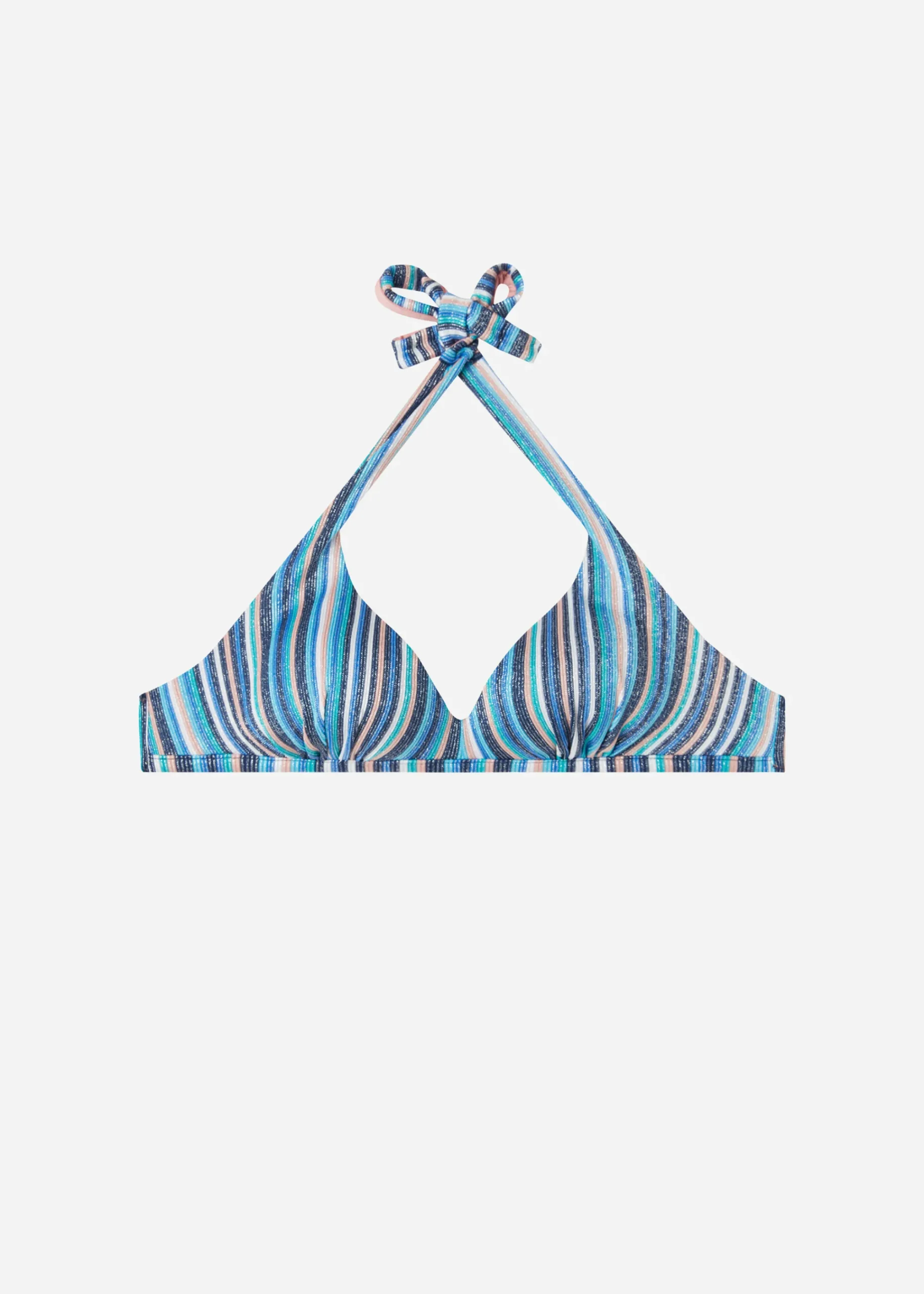 Bikini^Calzedonia Marbella Lame Padded Triangle Bikini Top 691C - Multicoloured Rib