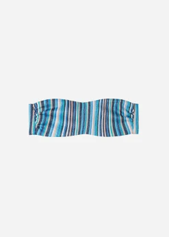Bikini^Calzedonia Marbella Stripe Lame Bandeau Bikini Top 691C - Multicoloured Rib
