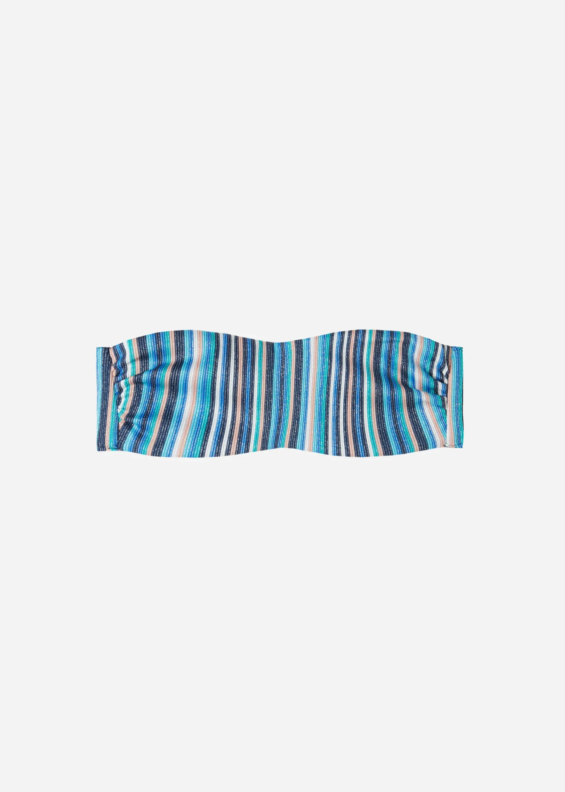 Bikini^Calzedonia Marbella Stripe Lame Bandeau Bikini Top 691C - Multicoloured Rib
