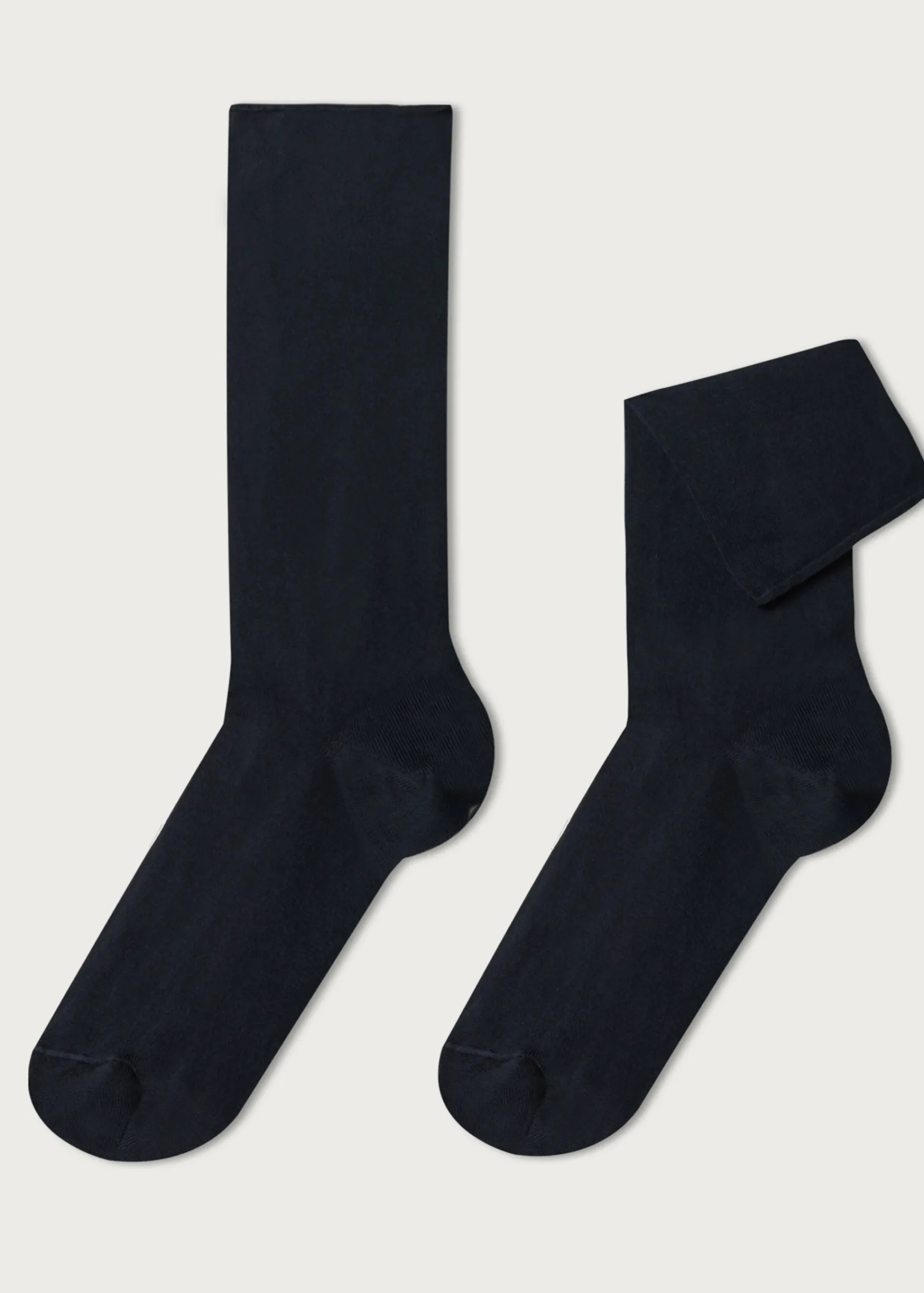 Short Socks^Calzedonia Men's Bandless Cotton Short Socks 016 - Blue