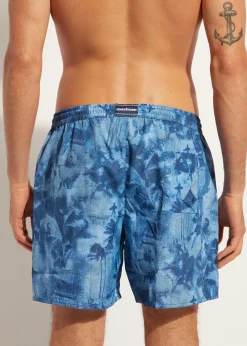 Boxer Shorts^Calzedonia Men's Boxer Swim Shorts Formentera 659C - Hawaii Denim Blue