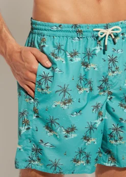 Boxer Shorts^Calzedonia Men's Boxer Swim Shorts Formentera 660C - Palm Tree Pattern