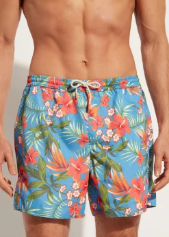 Boxer Shorts^Calzedonia Men's Boxer Swim Shorts Formentera 642C - Jungle Flowers