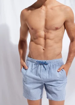 Boxer Shorts^Calzedonia Men's Boxer Swim Shorts Formentera 351C - Hyper Blue/White