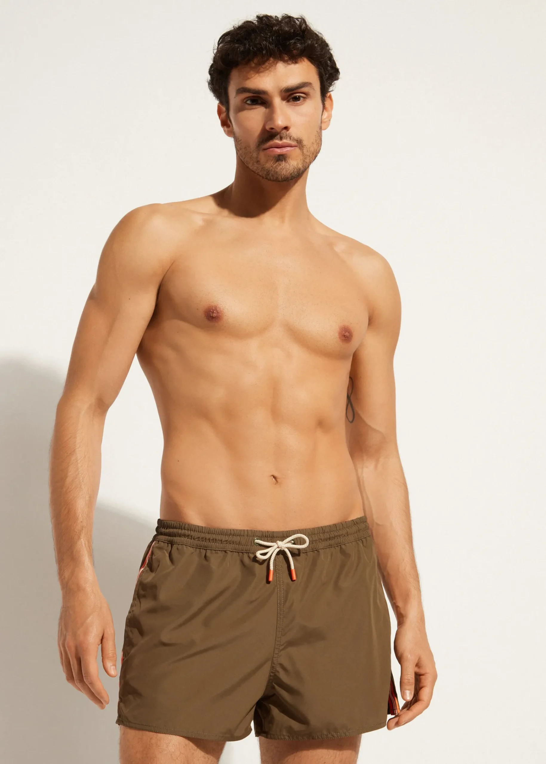 Boxer Shorts^Calzedonia Men's Boxer Swim Shorts Ibiza Eco 668C - Savannah Green Panel