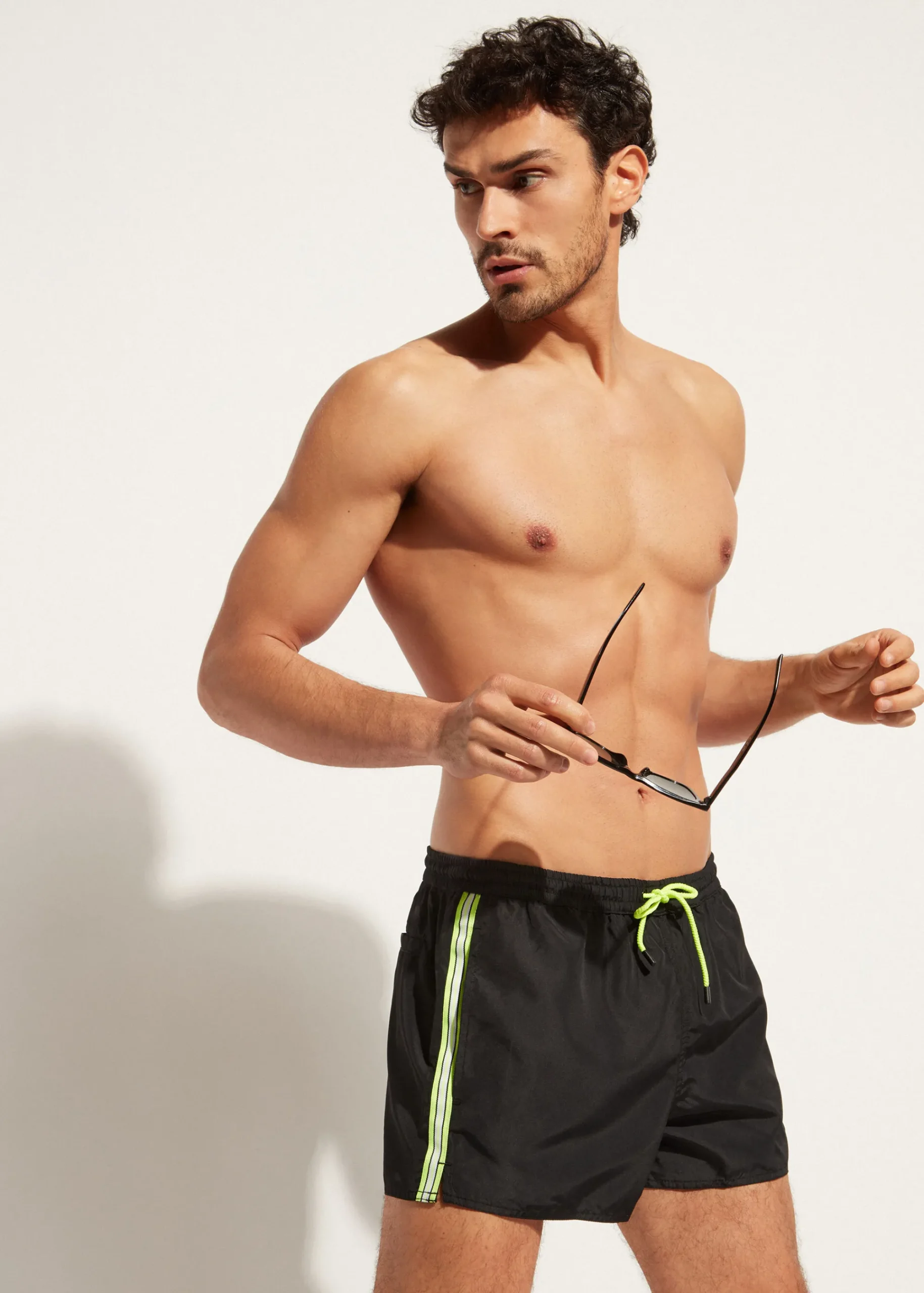 Boxer Shorts^Calzedonia Men's Boxer Swim Shorts Ibiza Eco 665C - Black Panel