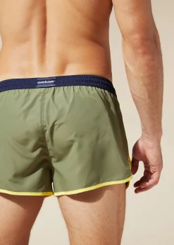 Boxer Shorts^Calzedonia Men's Boxer Swim Shorts Venice Beach 226C - Dark Blue/Serpent Green/Lemon Yellow