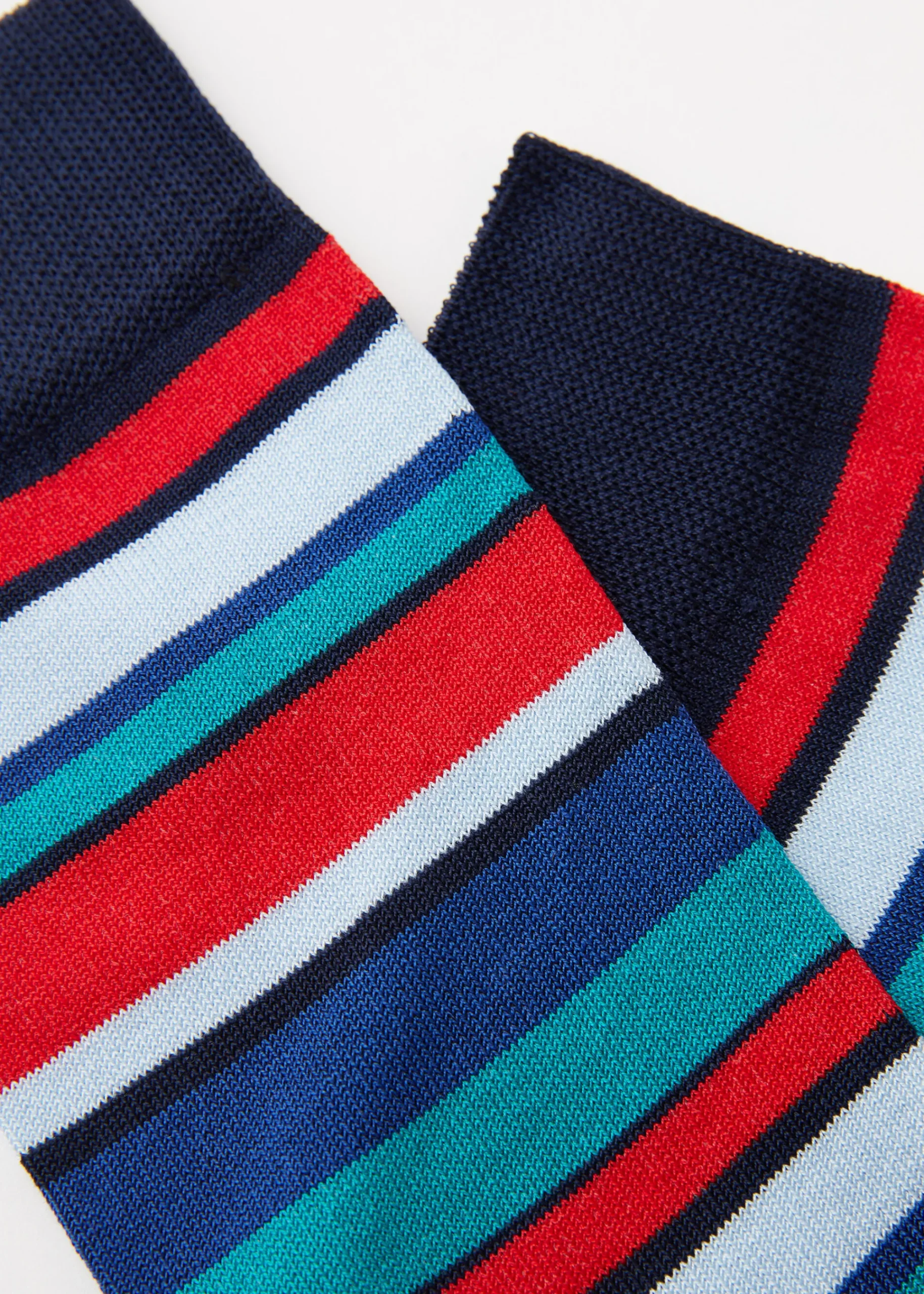 Short Socks^Calzedonia Men's Colourful Striped Crew Socks 9731 - Blue Stripes