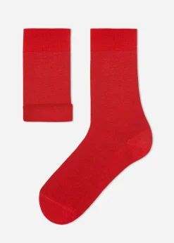 Short Socks^Calzedonia Men's Crew Socks With Cashmere 907 - Shiny Red