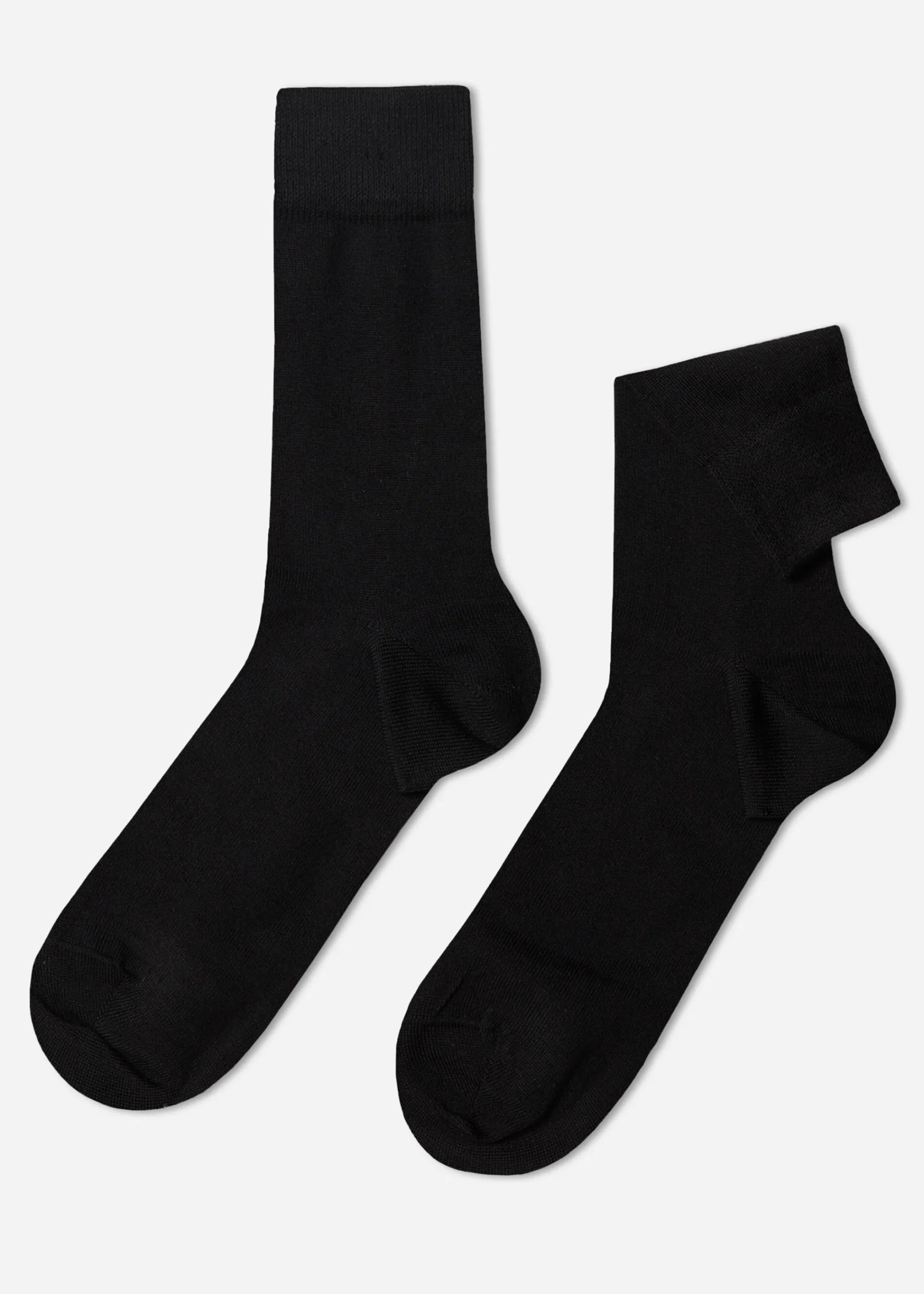 Short Socks^Calzedonia Men's Crew Warm Cotton Socks 019 - Black
