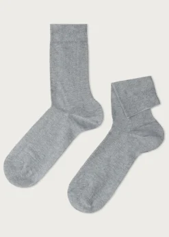 Short Socks^Calzedonia Men's Crewstretch Cotton Socks 809 - Grey Blend