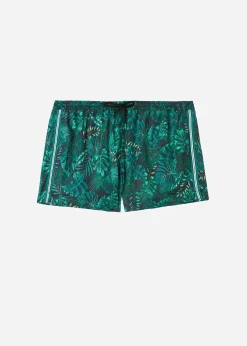 Boxer Shorts^Calzedonia Men's Ibiza Patterned Boxer Swim Shorts 679C - Dark Leaves