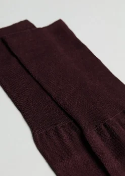 Long Socks^Calzedonia Men's Long Lisle Thread Socks 810 - Burgundy Red