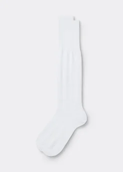 Long Socks^Calzedonia Men's Long Lisle Thread Socks 001 - White