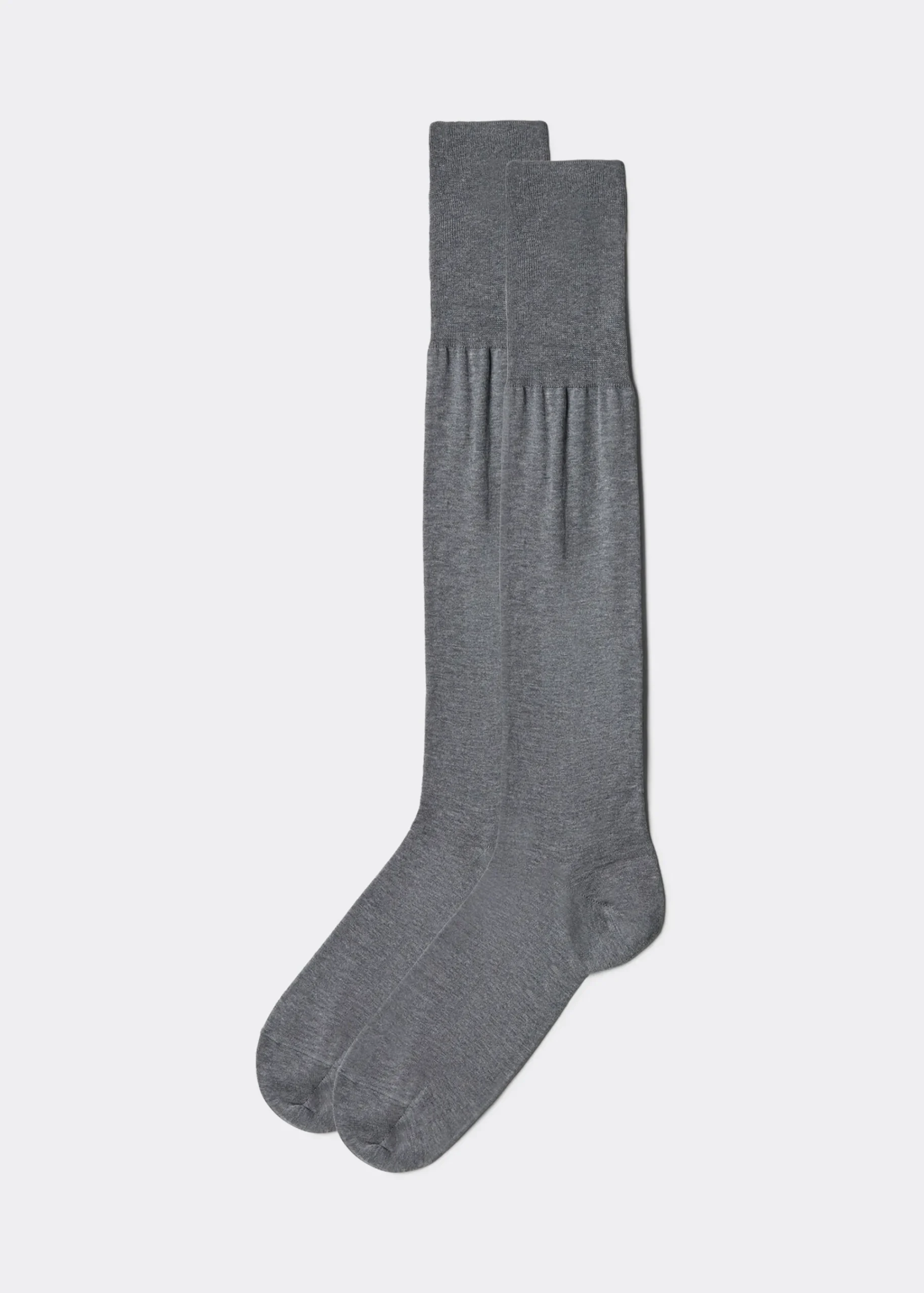 Long Socks^Calzedonia Men's Long Lisle Thread Socks 042 - Mid Grey Blend