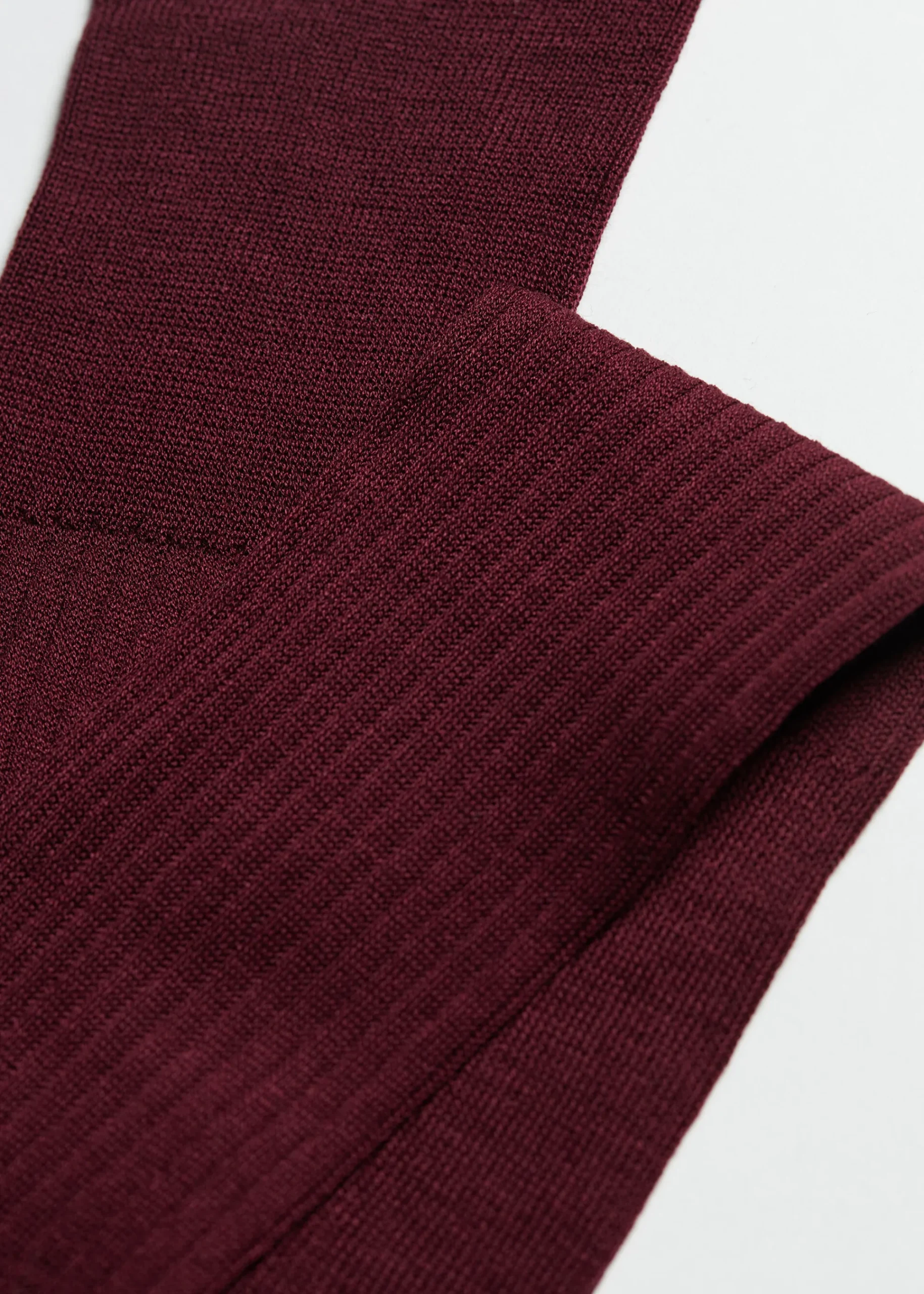 Long Socks^Calzedonia Men's Long Ribbed Lisle Thread Socks 810 - Burgundy Red
