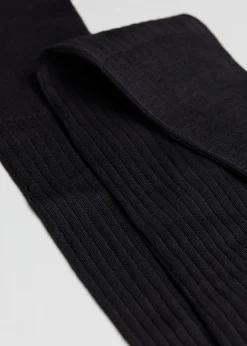 Long Socks^Calzedonia Men's Long Ribbed Lisle Thread Socks 780 - Charcoal Grey