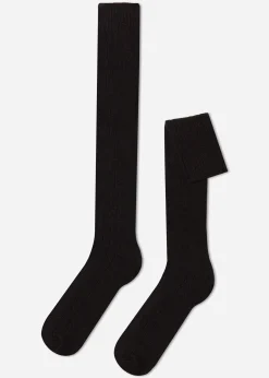 Long Socks^Calzedonia Men's Long Ribbed Socks With Wool And Cashmere 015 - Brown