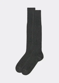 Long Socks^Calzedonia Men's Long Socks With Cashmere 020 - Anthracite Grey Blend