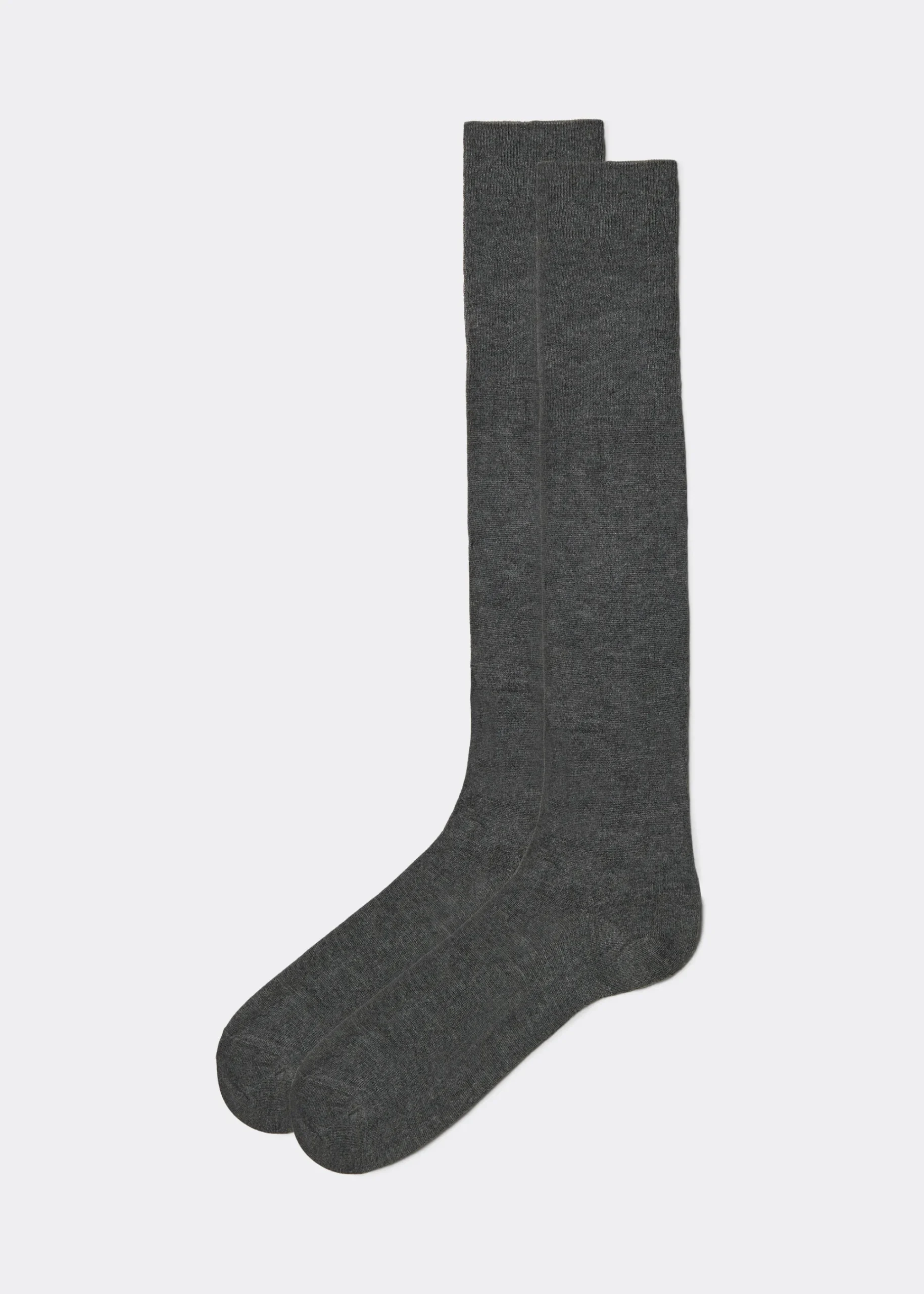 Long Socks^Calzedonia Men's Long Socks With Cashmere 042 - Mid Grey Blend