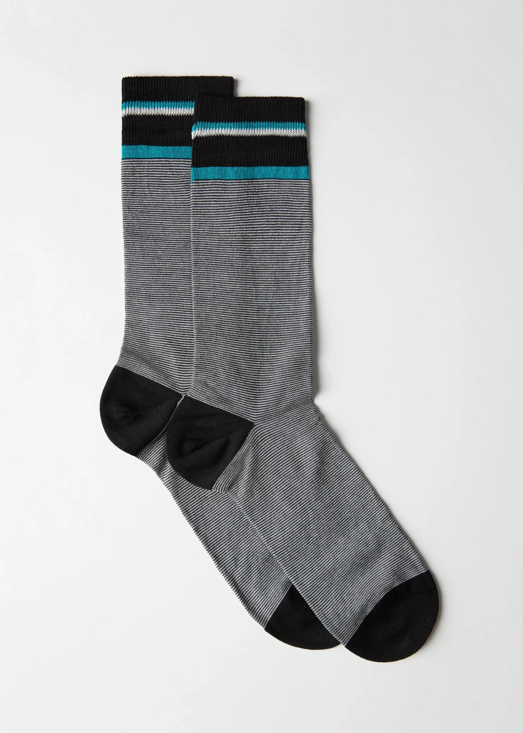 Short Socks^Calzedonia Men's Micro Striped Crew Socks 9725 - Black Micro Stripe