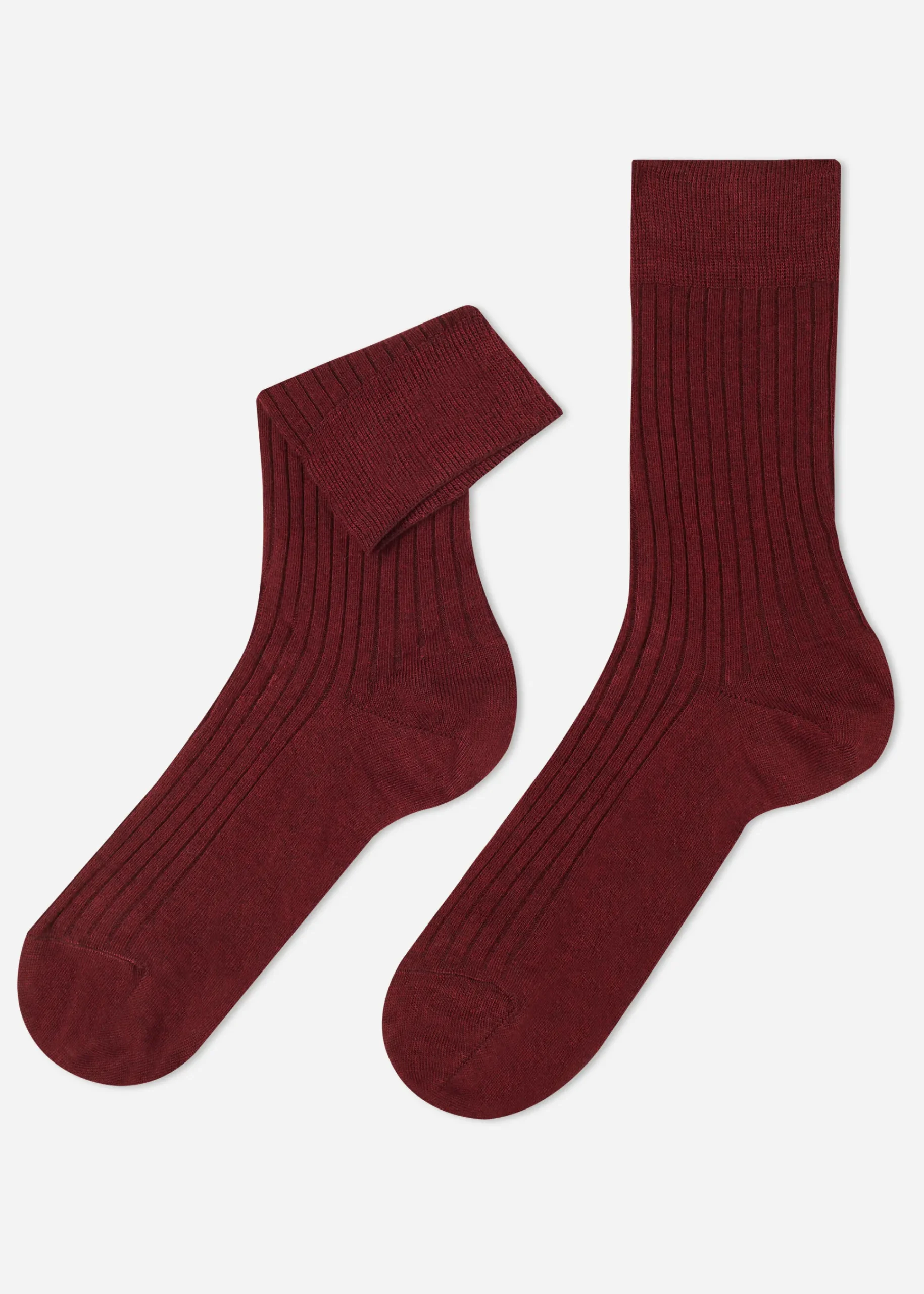 Short Socks^Calzedonia Men's Ribbed Cashmere Short Socks 9373 - Ch-Costa Bordeaux
