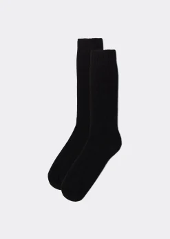 Short Socks^Calzedonia Men's Short Ribbed Socks With Wool And Cashmere 019 - Black