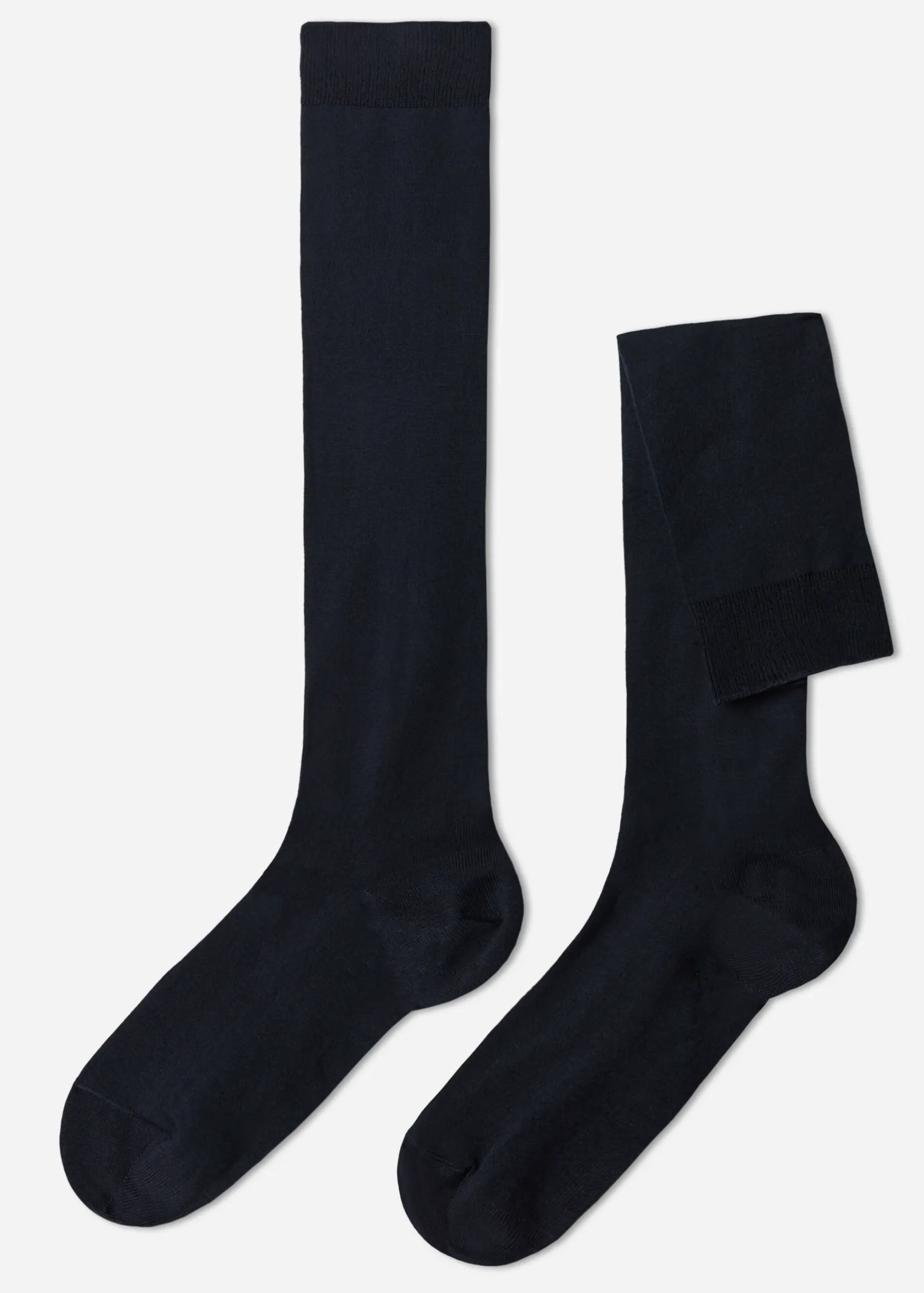 Long Socks^Calzedonia Men's Stretch Cotton Long Socks 016 - Blue