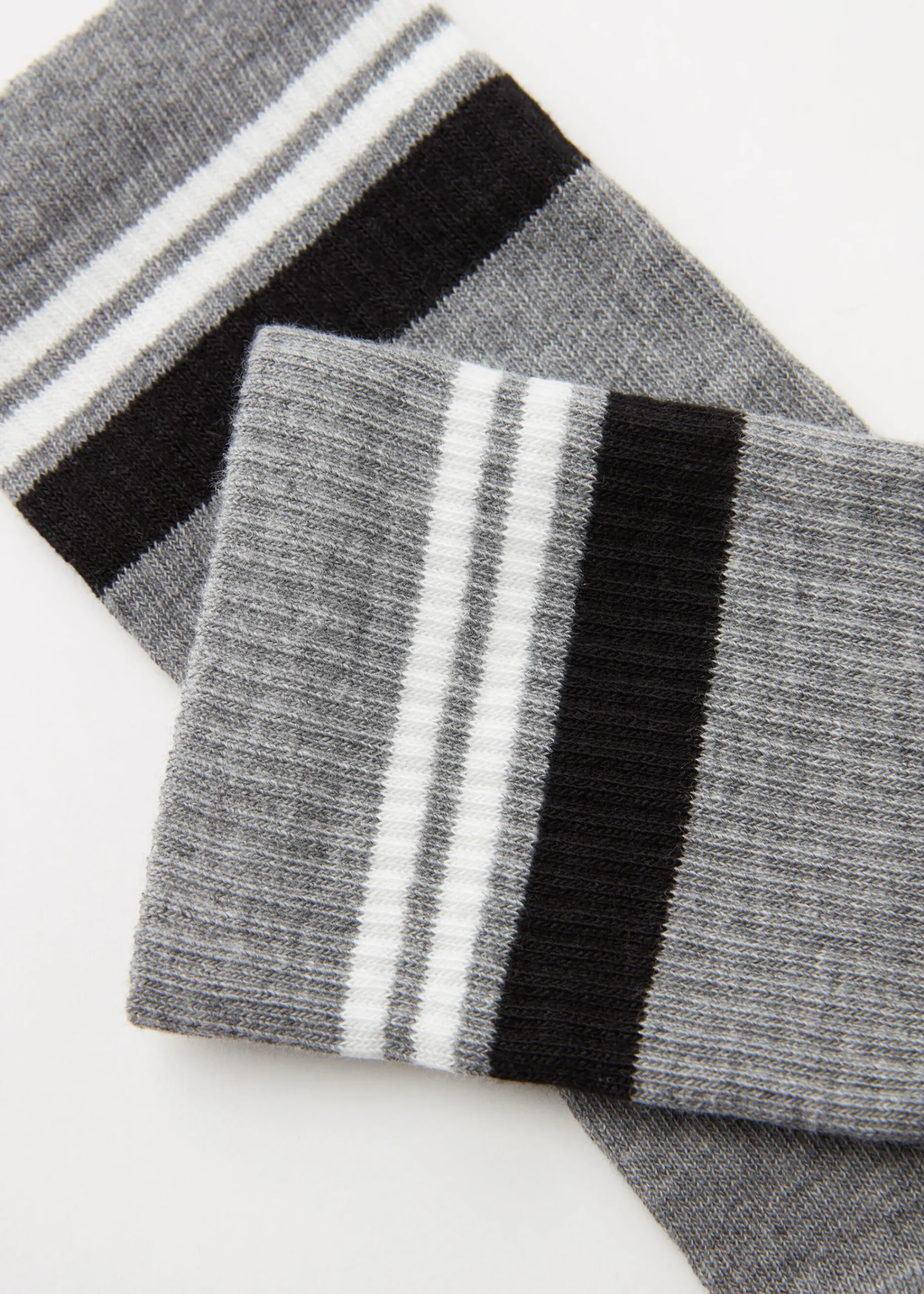 Short Socks^Calzedonia Men's Stripe Motif Crew Socks 9715 - Grey Stripe