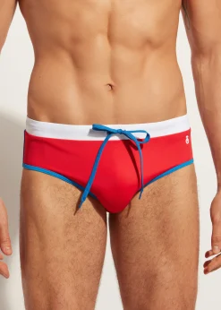 Briefs^Calzedonia Men's Swim Briefs Malindi 645C - Summer Red