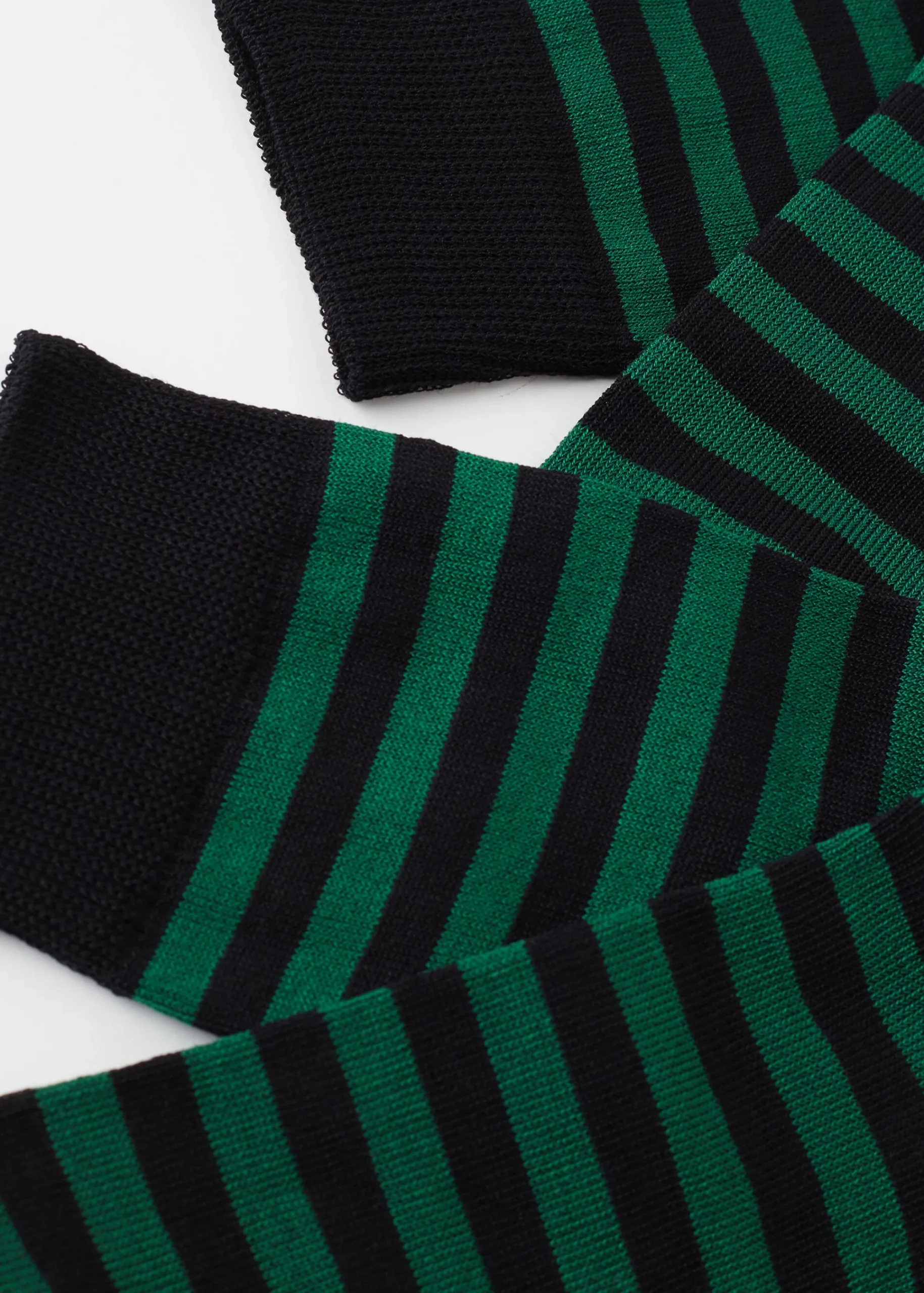 Short Socks^Calzedonia Men's Two-Tone Striped Crew Socks 9712 - Two-Tone Black Stripes