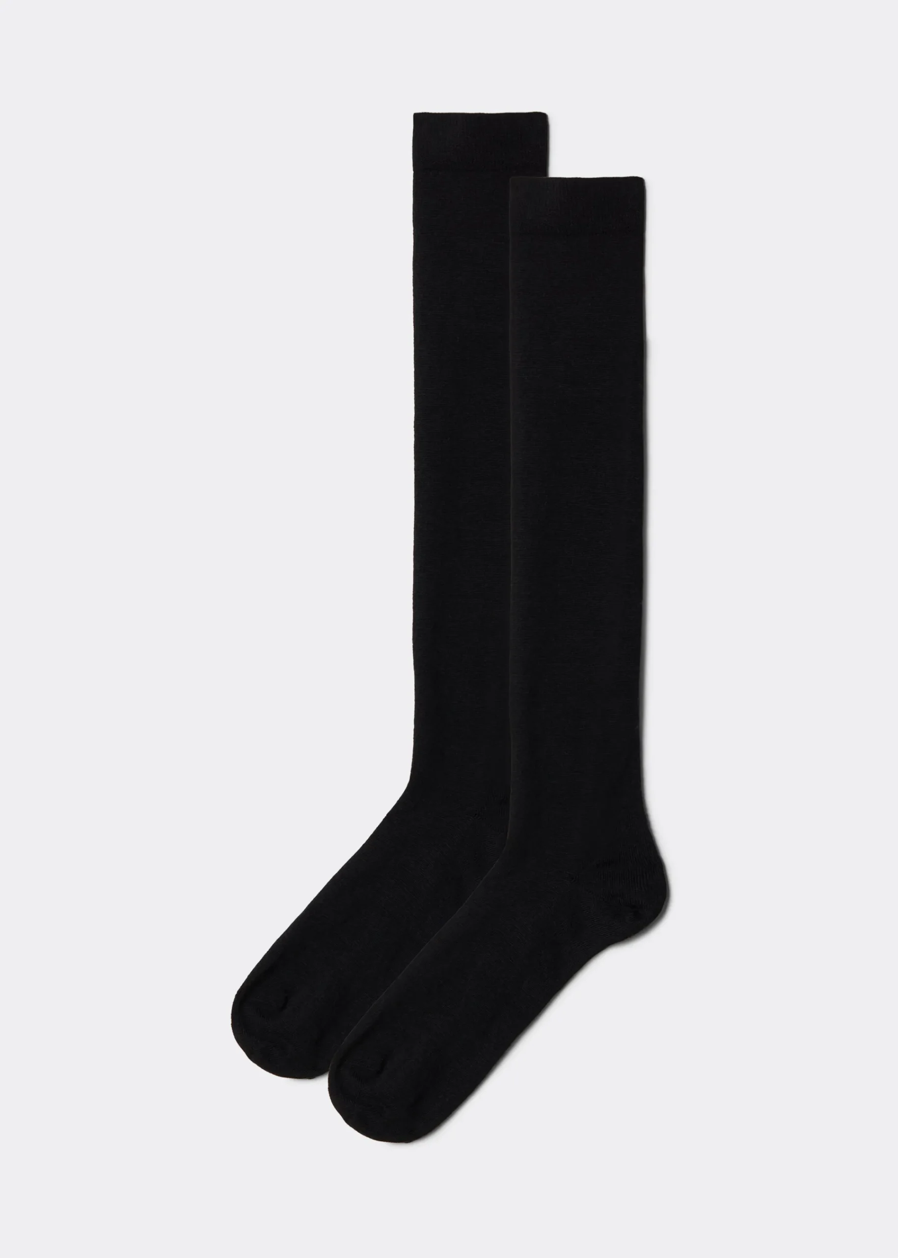 Long Socks^Calzedonia Men's Wool And Cotton Long Socks 019 - Black