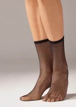 Short Socks^Calzedonia Mesh Socks 3099 - Black Fishnet