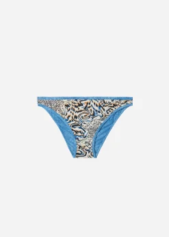 Bikini^Calzedonia Mykonos Double Face Animal Print Bikini Bottoms 690C - Denim Blue Animal Print