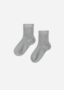 Socks^Calzedonia Newborn Cotton Short Socks 031 - Grey Blend