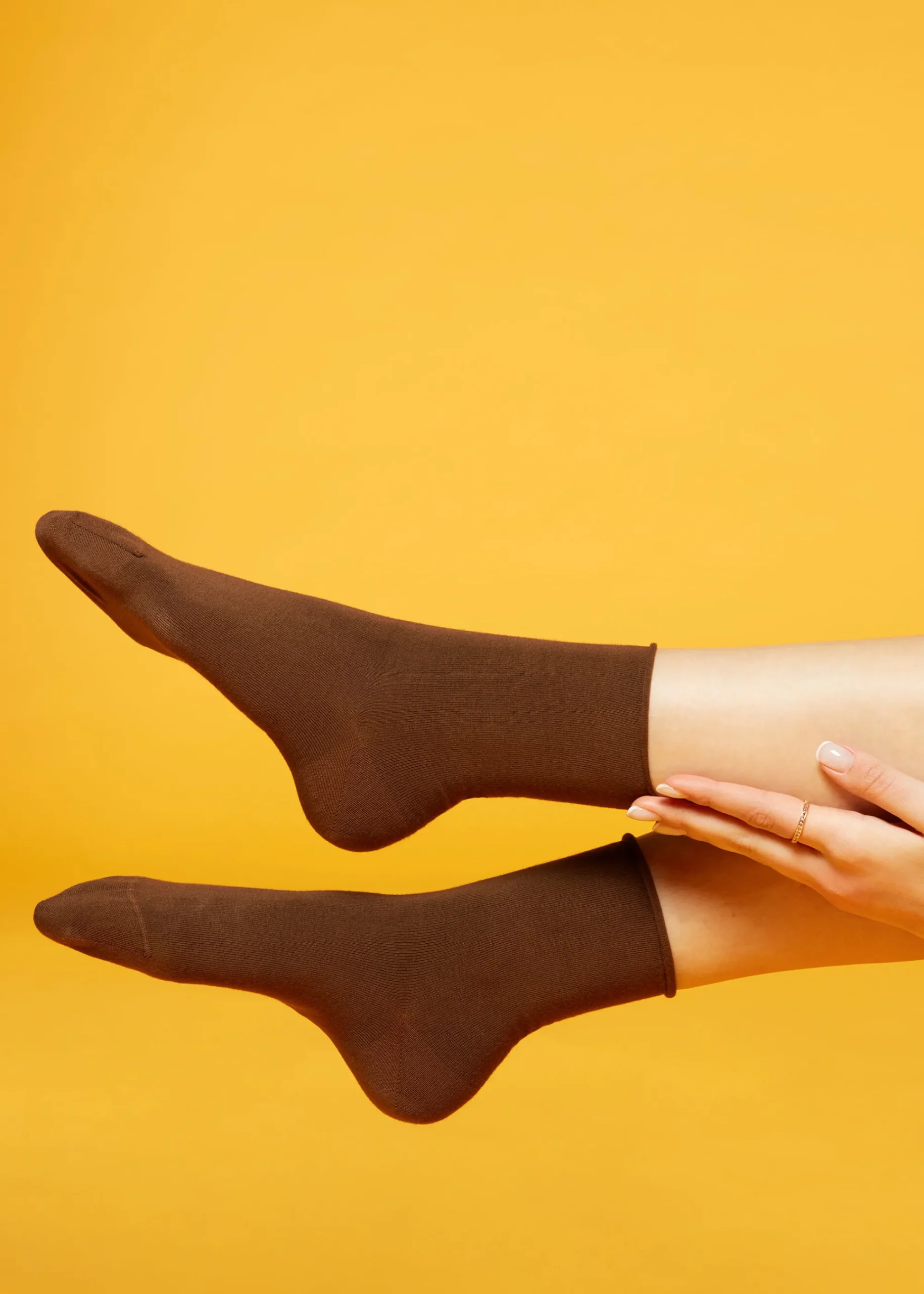 Short Socks^Calzedonia Non-Elastic Cotton Ankle Socks 9765 - Chestnut Brown