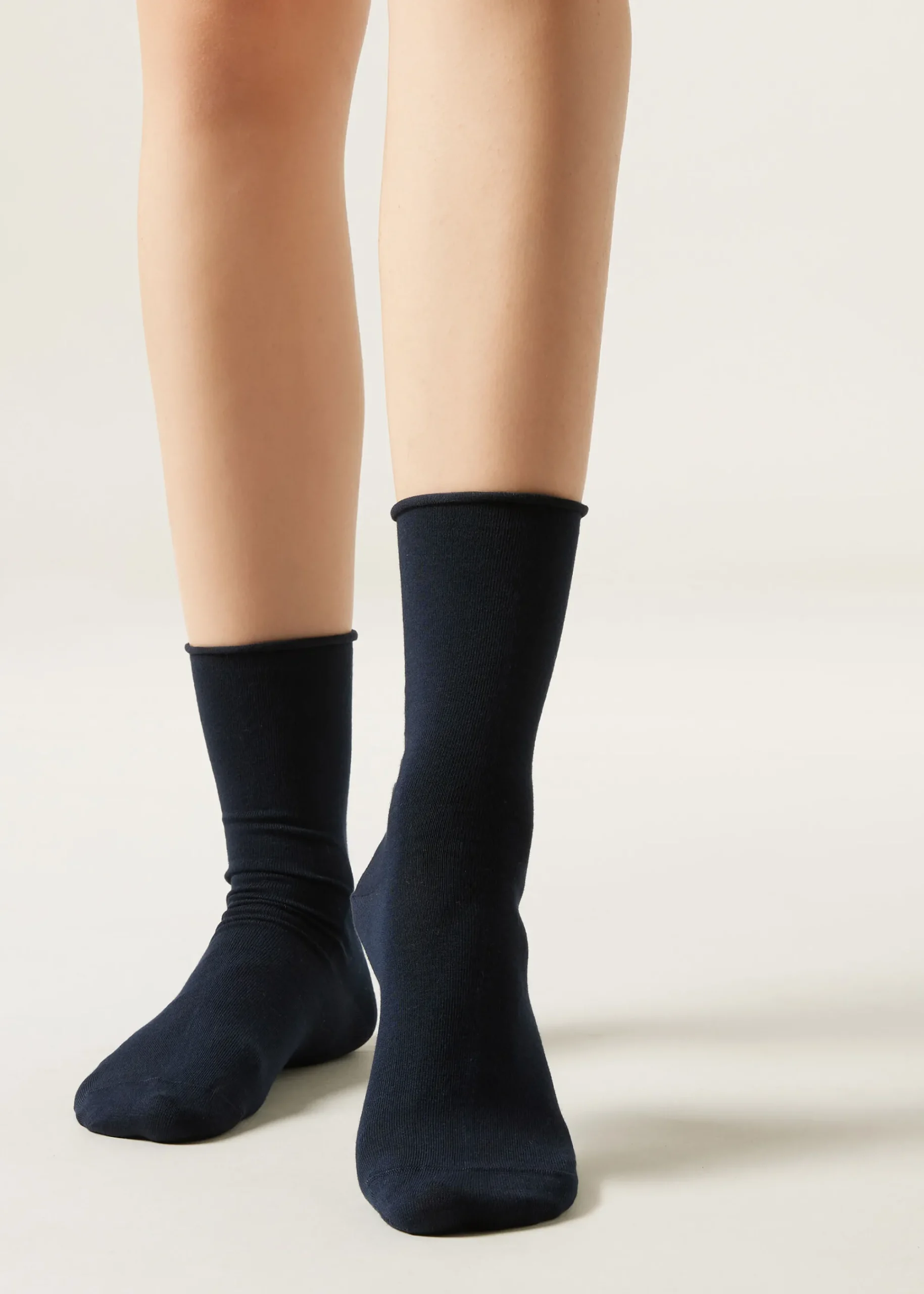 Short Socks^Calzedonia Non-Elastic Cotton Ankle Socks 016 - Blue