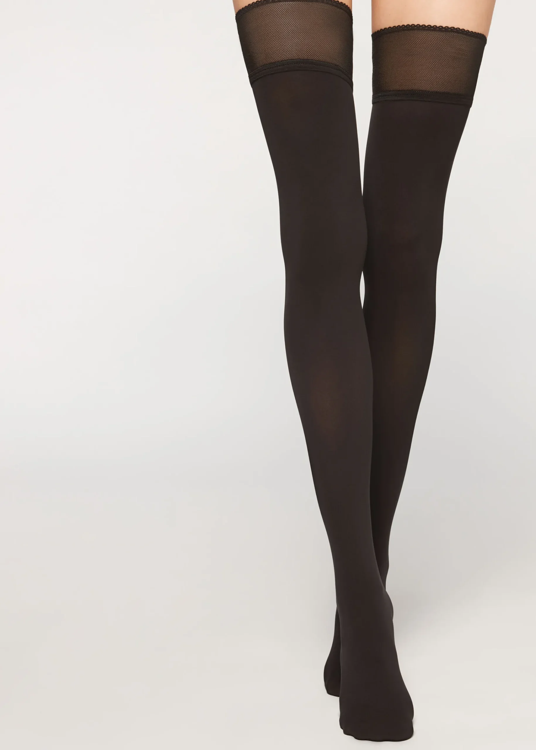 Stockings^Calzedonia Opaque Soft Touch Hold-Ups 019 - Black