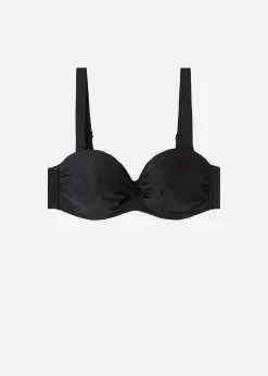 Bikini^Calzedonia Padded Bandeau Bikini Top Indonesia 06 - Black
