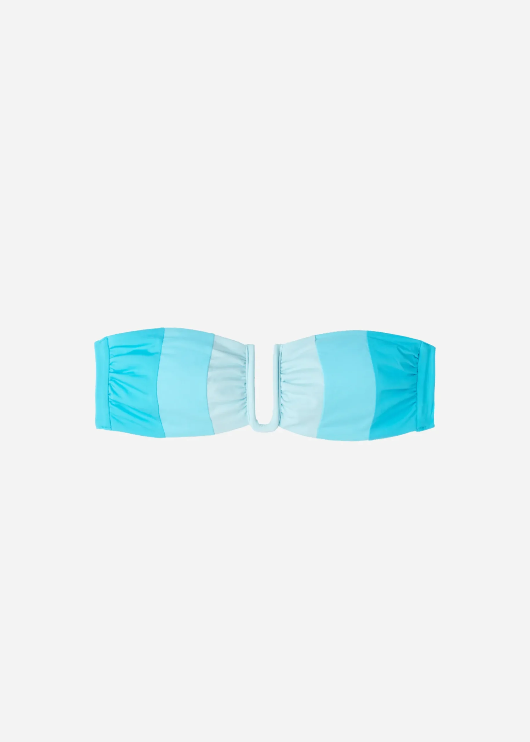 Bikini^Calzedonia Padded Bandeau Bikini Top Azzorre 672C - Turquoise Green Block