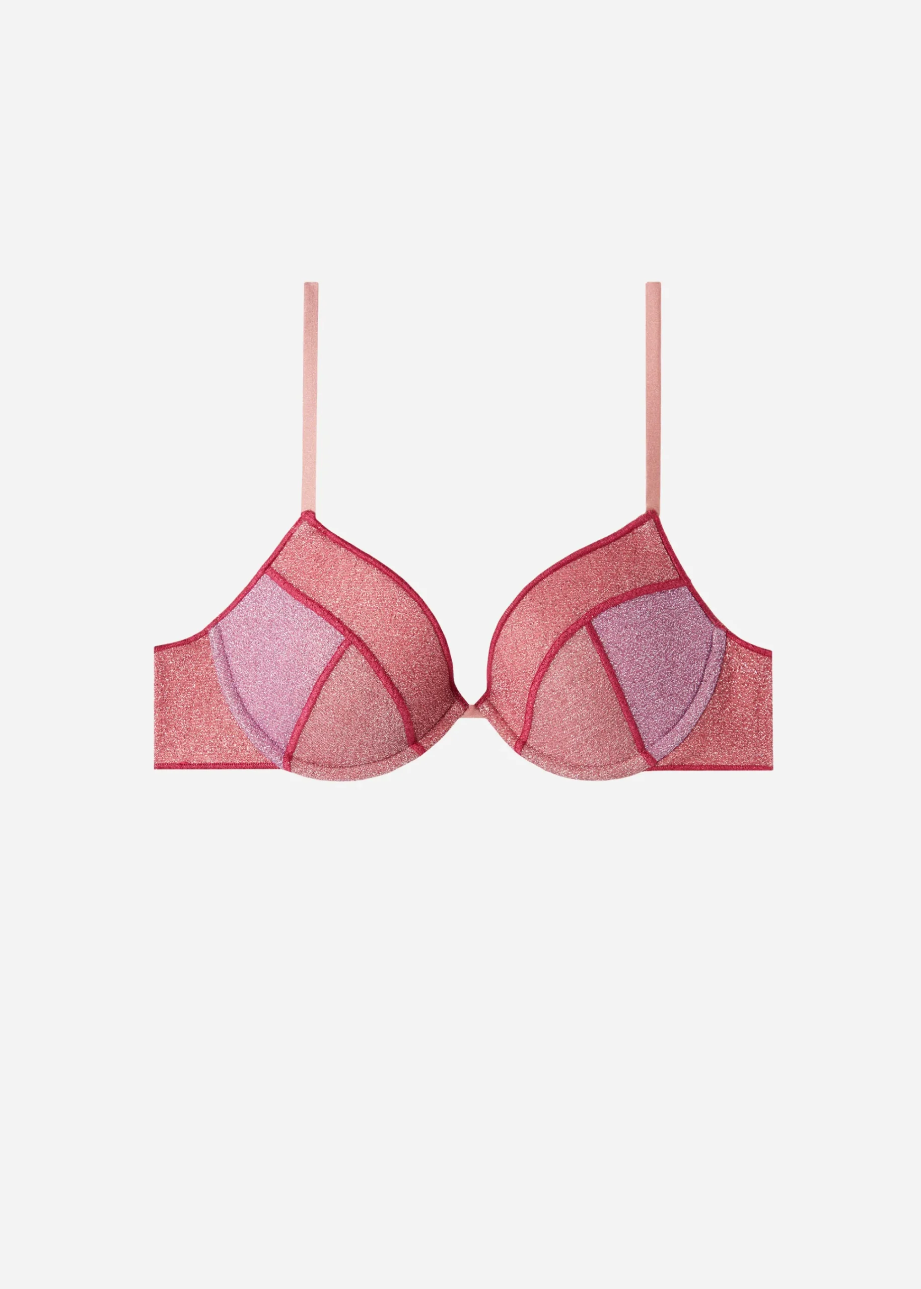 Bikini^Calzedonia Padded Push-Up Bikini Top Lisbona 692C - Patchwork Pink