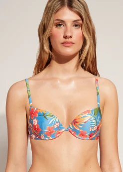 Bikini^Calzedonia Padded Push-Up Bikini Top Maui 642C - Jungle Flowers